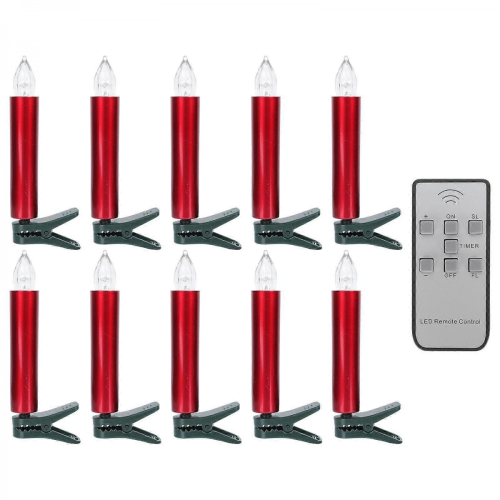 10 stk. stearinlysformede lys delikate lys LED-stearinlyslamper