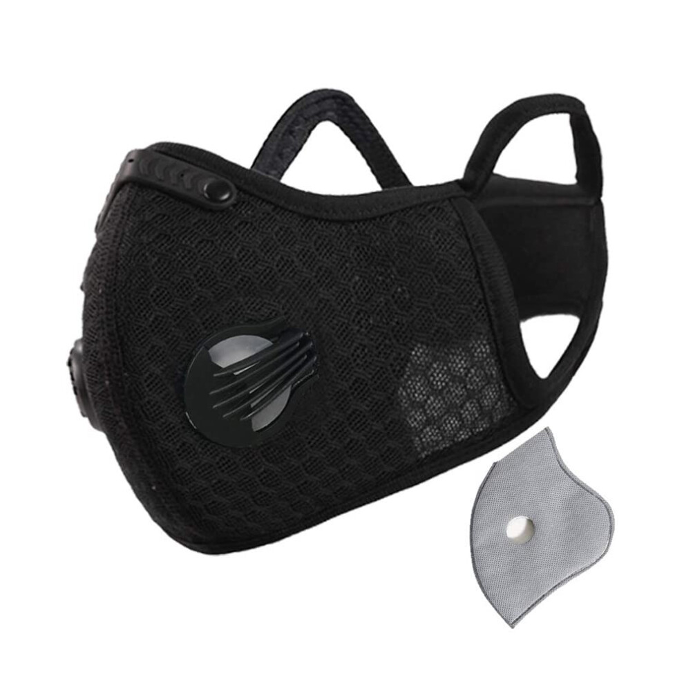 Reusable Cycling Face Mask With Activated Carbon Filtration, Antifog Design And Breathable Fit 9351714650793