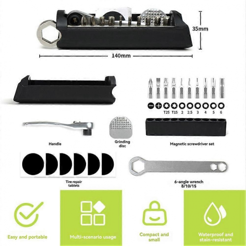 For Brompton Hidden Tool Box Wrench Bicycle Accessories Bicycle Mounting Tools Magnet Frame Inner Storage Bag Kit 1