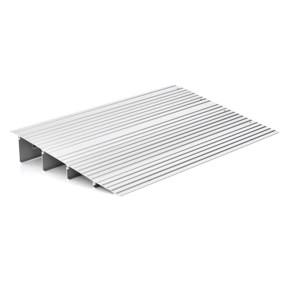 Aluminum Threshold Ramp 4 Inch Rise for Wheelchairs and Scooters, NonâSlip Surface, 700LBS Capacity