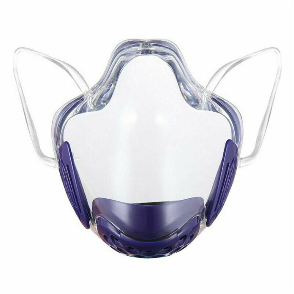 Transparent Face Mask With Antifog Design, Reusable Clear Face Shield For Adults, Adjustable Purple 9351714651011