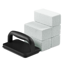 Grill Cleaning Brick with Handle NonScratch Pumice Stone for BBQ Flat and Pool Cleaning Gray