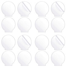 16Pcs Clear Acrylic Sheet Round Panel Thick (4mm) Plastic Acrylic Board for LED Light Base,Sign,DIY Display Projects