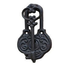 Antique Wrought Iron Door Knocker and Rustic Barn Door Handle, Weatherproof Vintage Design for Front Door