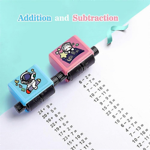 2pcs/set Addition And Subtraction Teaching Stamps Smart Math Roller Stamps Math Practice Tools Learning Toy For Kids -H