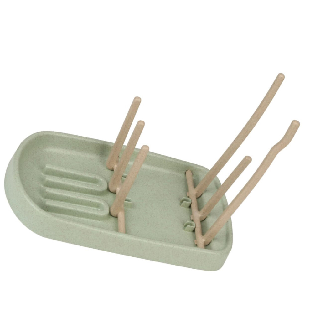 Bottle Drying Rack with Straw Holder, Compact Countertop Organizer for Baby Bottles and Cups