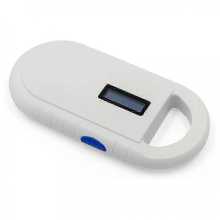 Cititor de cipuri pentru animale, transponder cu cip RFID pentru animale, pentru identificarea animalelor, alb -