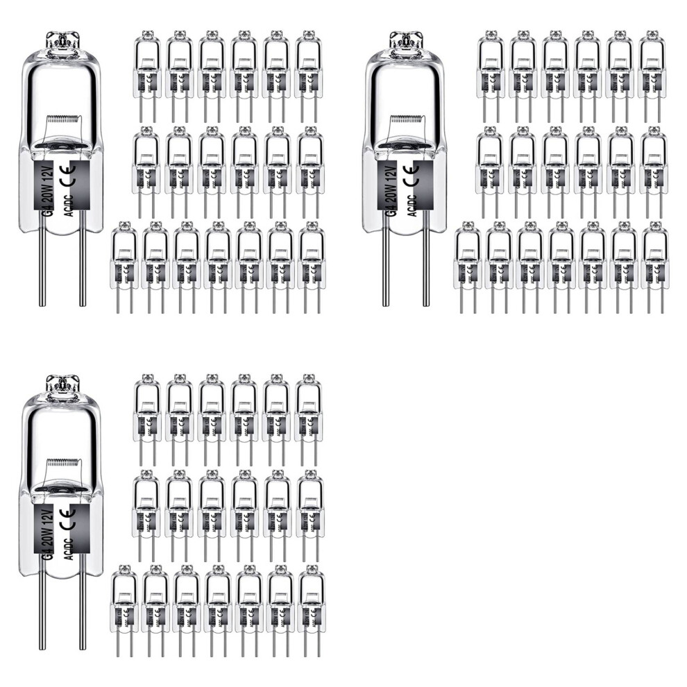120Pcs G4 12V 20W Halogen Lamp G4 12V Bulb Inserted Beads Crystal Lamp Halogen Bulb 20W 12V Halogen Bulbs 4713398711330
