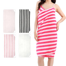 Wearable Bath Towel Wrap for Women with Adjustable Straps, Soft Absorbent Fabric, Red 27.5 x 55.1 in