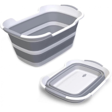 Multifunktionale, faltbare Haustierbadewanne mit Abflussloch, tragbar für drinnen und draußen, kleine Badewanne für Haustiere wie kleine