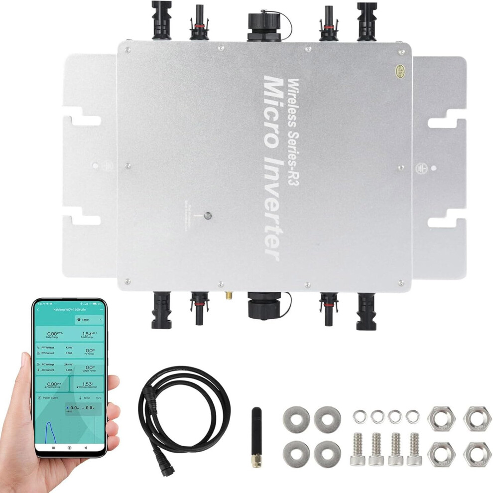 1200W Solar Micro Inverter Grid Tie Mppt Ip65 Waterproof With Smart App And Ac Data Monitoring 9351714651554