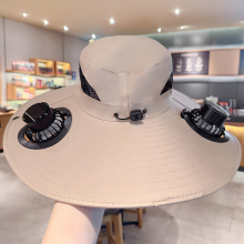Solarbetriebener Ventilatorhut – UV-Schutzkappe mit breiter Krempe, Unisex-Sonnenhut für Outdoor-Aktivitäten wie Angeln und Wandern –