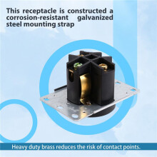 14-50R Receptacle to 50 Amps, 125/250 Volts, Suitable for Electric Vehicles, RVs and Large Appliances, 3-Pole 4-Wire