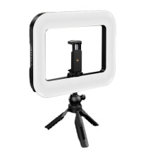 20W Tricolor Ring LED Rechargeable Fill Light Portable Mobile Phone Live Broadcast Desktop Selfie Light B