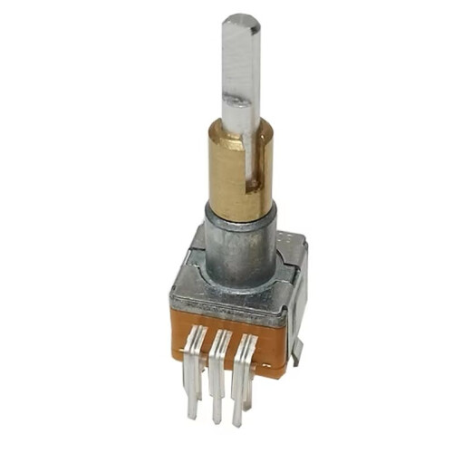 EC11 Encoder Dual-Shaft Axis EC110701N2B with Push Button  30 Position 15 Pulse 8Pins 25MM Half Shaft