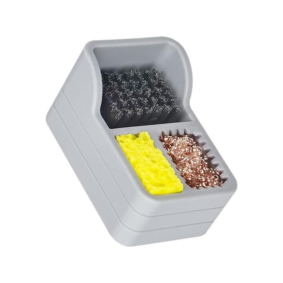 Tauoh Tip Cleaning Sponge Steel Wire Brush Copper Wire Soldering Iron Tip Cleaner Desoldering Mesh Box