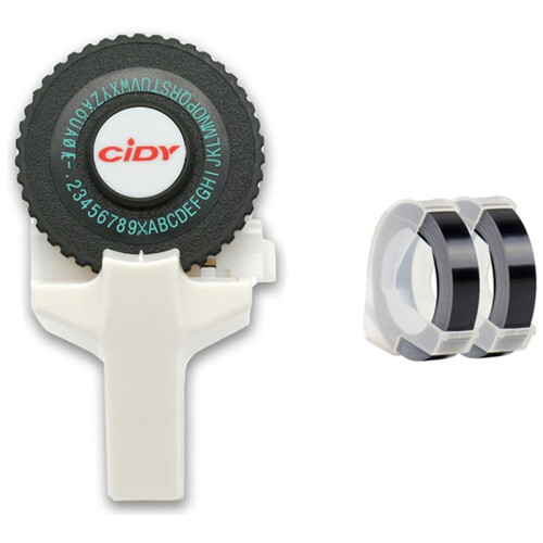 CIDY C101 3D Embossing Label Maker with 2 Black Ribbon, Replace  E101  12965  1880 1610 E5500 Typewriter
