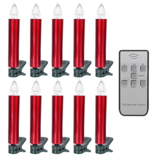 10 stk. stearinlysformede lys delikate lys LED-stearinlyslamper 1