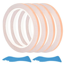 4 Roll Copper Foil Tape for Stained Glass,with Plastic-Scraper, Adhesive for Stained Glass Supplies,Guitar and Shielding