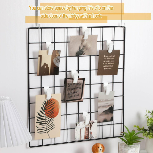 16Pcs Gridwall Accessories Grid Wall Hooks Clips Hanging Display Sign Holder Panel Wall Wire Rack Clips for Retail,Home
