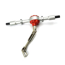 RC Metal Rear Axle Set B Silver with Shock Absorber and Leaf Spring Suspension Upgrade for WPL D12 B16 B36 B14 B24