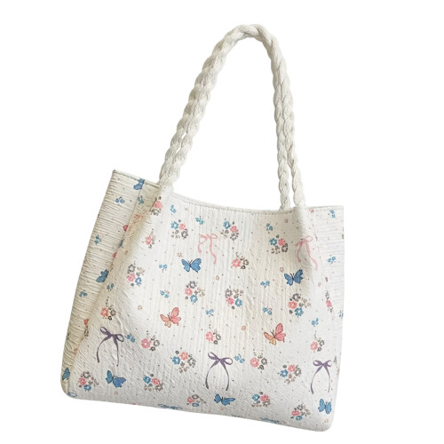 Modern Utility Bag Practical Fabric Underarm Bag Offering-White