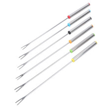 6pcs Extra Long Stainless Steel BBQ Skewers Set, Reusable Metal Grilling Skewers for Outdoor Cooking