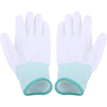 Safety Work Gloves M Green, Cut Resistant PU Coated Nylon for Industrial Use Anti‑Static Non‑Slip Grip