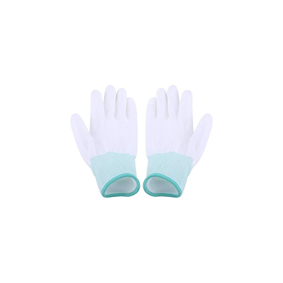 Safety Work Gloves M Green, Cut Resistant Pu Coated Nylon For Industrial Use AntiâStatic NonâSlip Grip 9330225509660