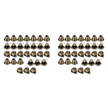 60 Pcs Bells Small Bells Brass Bells Vintage Bells with Hooks for Hanging Wind Chimes Making Dog Training