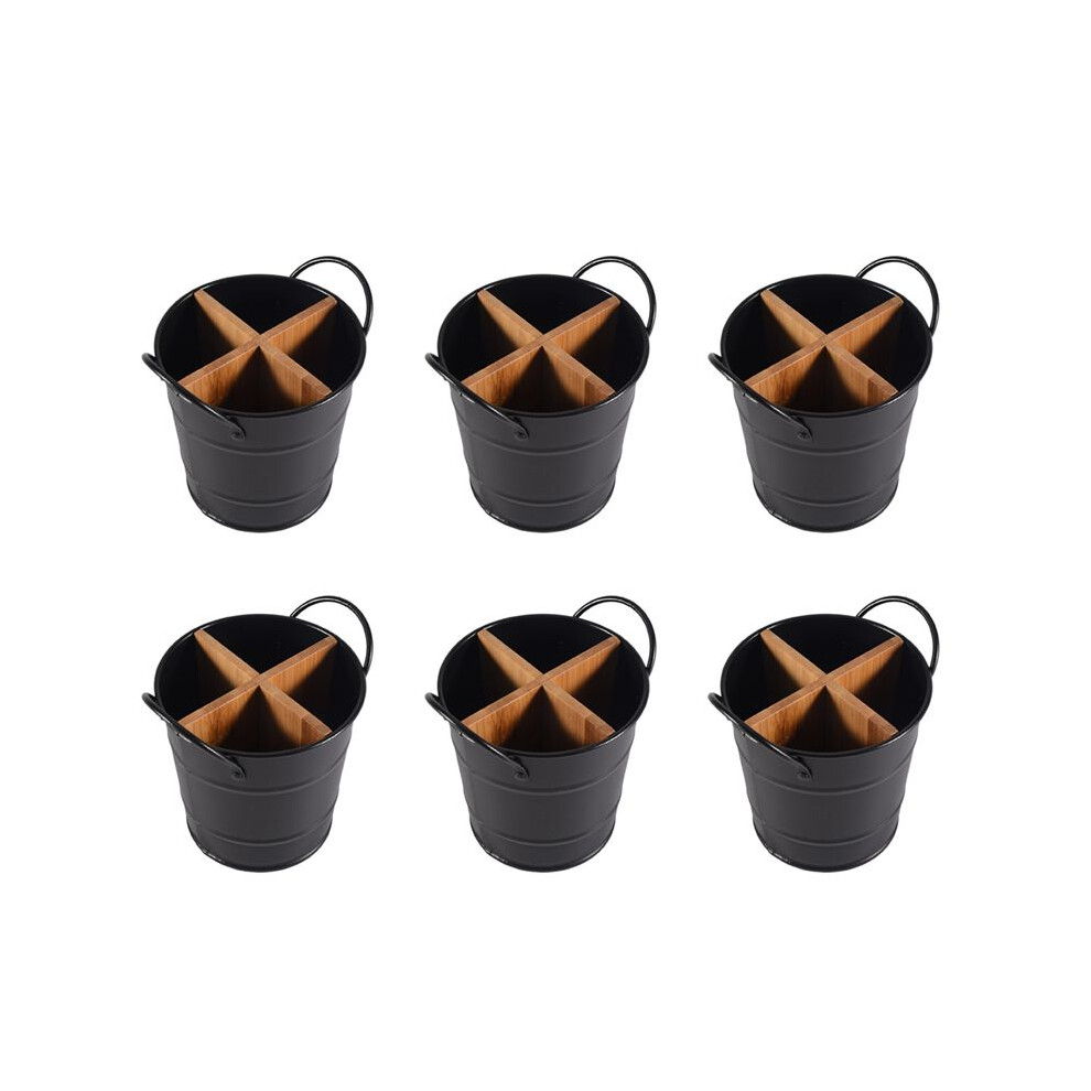 Brecantia 6X Kitchen Cutlery Organizer Knife Stand Storage Holder Separate Spoon Fork Chopstick Kitchenware Cooking Tool Bucket