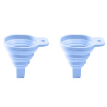2X Novelty Silicone Folding Funnel Telescopic Long Collapsible Style Funnels