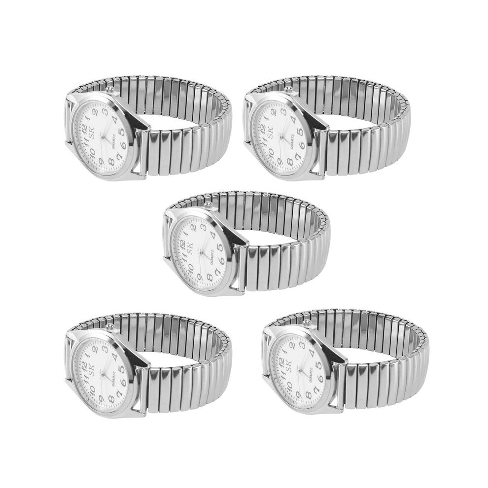 5X Numbers Stretchy Steel Men Lady Sports Wrist Watch 1.4 Inch 6032646175877
