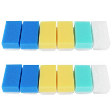 Baby Bath Sponge (12 Pieces) Soft Foam Washer with Cradle Cap Brush Body,Hair and Scalp Clean Gentle Baby Sensory Brush