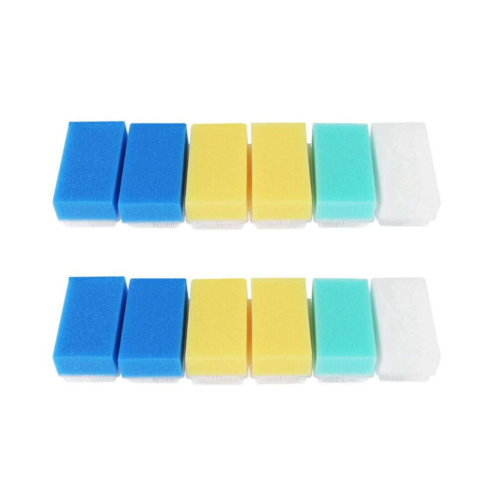 Baby Bath Sponge (12 Pieces) Soft Foam Washer with Cradle Cap Brush Body,Hair and Scalp Clean Gentle Baby Sensory Brush