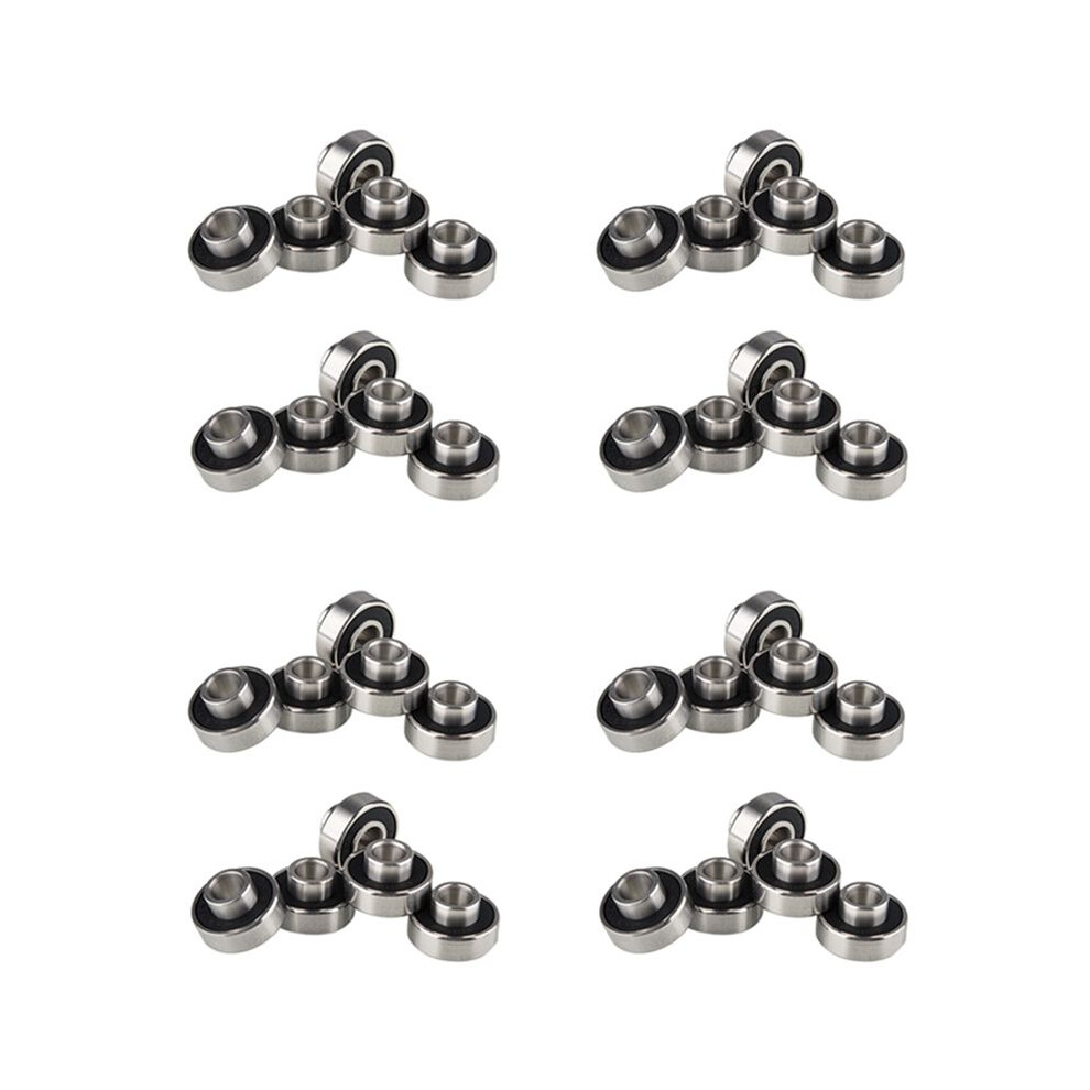 40Pcs 608-2Rs Longboard Integrated Bearing Skateboard Wheel Bearing Inline Roller Skate Bearing 8X22x12.6mm, Black 6032767118265