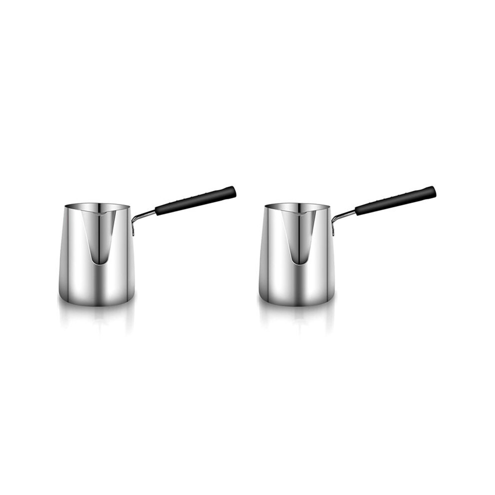 2X Stainless Steel Butter And Coffee Warmer,Turkish Coffee Pot, Butter Melting Pot And Milk Pot With Spout -(350Ml) 6032827896928
