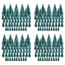 200PCS Miniature Artificial Christmas Tree Small Snow Frost Trees Pine Trees Christmas DIY Party Decoration Crafts
