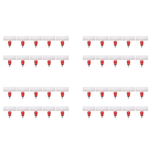 Chicken Nipples Tee Fittings - Fully Automatic Poultry Waterers Kit Chicken Water Drinker 40 Pack