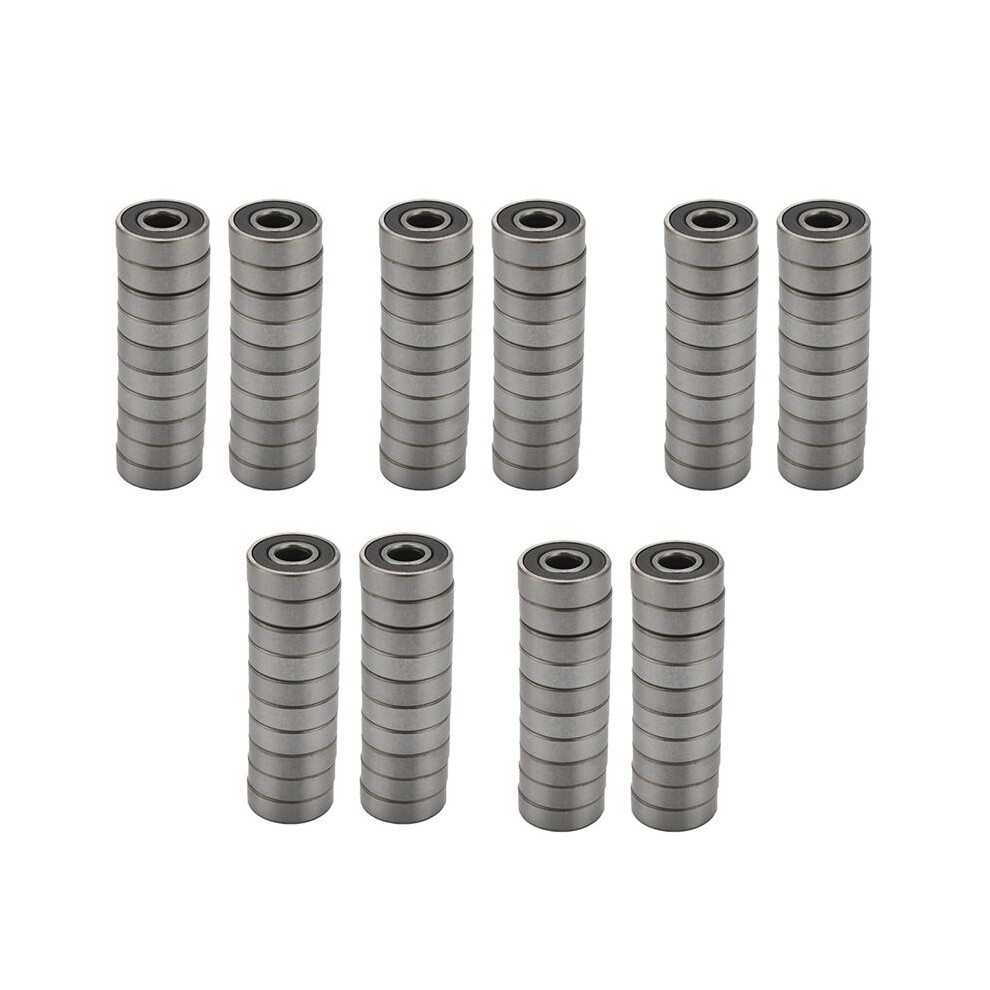 100 Pack 608-2Rs Bearing - Double Rubber Sealed Miniature Deep Bearings For Skateboards, Inline Skates 6032646116931