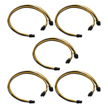 5X PCI-E PCI Express 6 Broches Femelle Vers Double Double 2  8 Broches (6 + 2 Broches) Adaptateur F / M Mâle Carte Graphique GPU Cordon