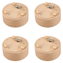 4X Round Blank Music Box Birthday Valentine's Day Gift Action Figures Figurine Resin Miniatures No Specified Music