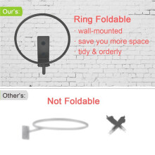 10 Pack Foldable Holder Wall Mounted,Sports Display Rack for Basketball Volleyball Rugby Soccer Football