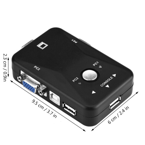 USB 2.0 KVM Switch 2/4 Port VGA Manual Video Sharing Switch Box for Computers