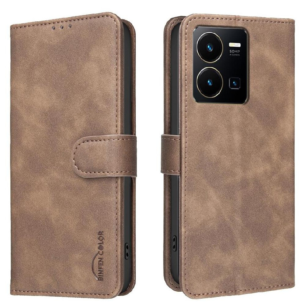 () Phone Case For Vivo Y35 4G All Round Shockproof Rfid Blocking Protection Drop Protection Convenient Kickstand 764563342310