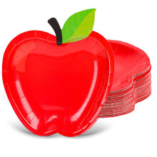 Shaped Paper Plates 50 Pack, Back to School Party Supplies for Teacher Appreciation Classroom