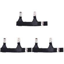 3Pcs Black Elastic Garter Belts for Men Women Adjustable Hot and Chic