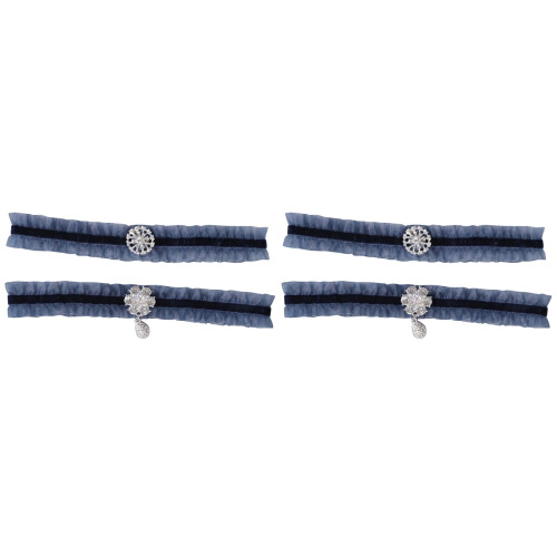 2Paires Jarretières Perles Cérémonie