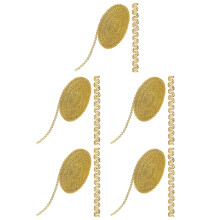 5Pcs Braided Gimp Trim Gold Decorative Braid for Home Decor and Gifts