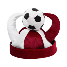 Party-Thema-Fußball-Fan-Hut mit auffälligem Horn-Detail,-Rot
